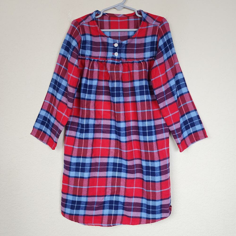 Size 4 Vintage Lands End Flannel Plaid Tunic Dress